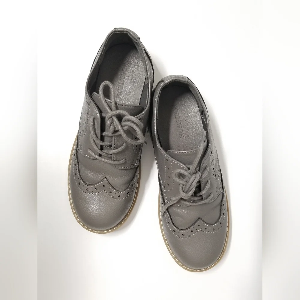 NORDSTROM Boy's Sawyer Lace Up Gray Dress Shoe 3M